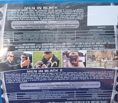 Pack Hombres De Negro 1 & 2 - Blu Ray Original ( Sellado )