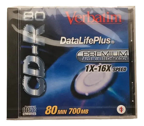 Cd-r Virgen Verbatim Datalifeplus 700mb 80 1x Baja Velocidad
