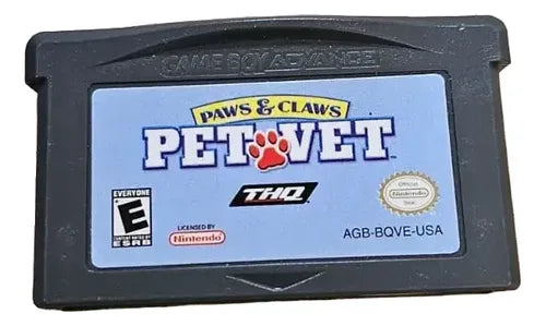 Juego Paws & Claws Pet Vet Para Game Boy Advance