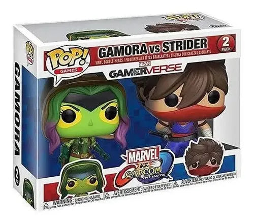 Figura Funko Pop Marvel Vs Capcom Gamora Vs Strider, Paquete De 2