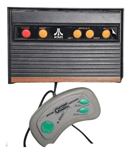 Consola Retro Atari Con Joystick Profesional Negro
