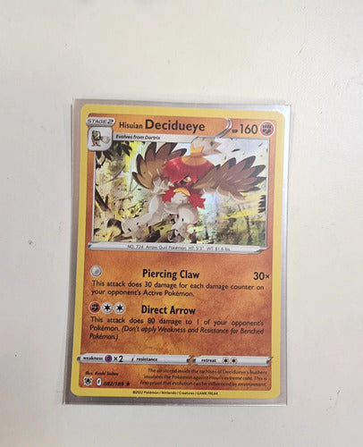 Carta Pokémon Hisuian Decidueye 082/189 (usado)
